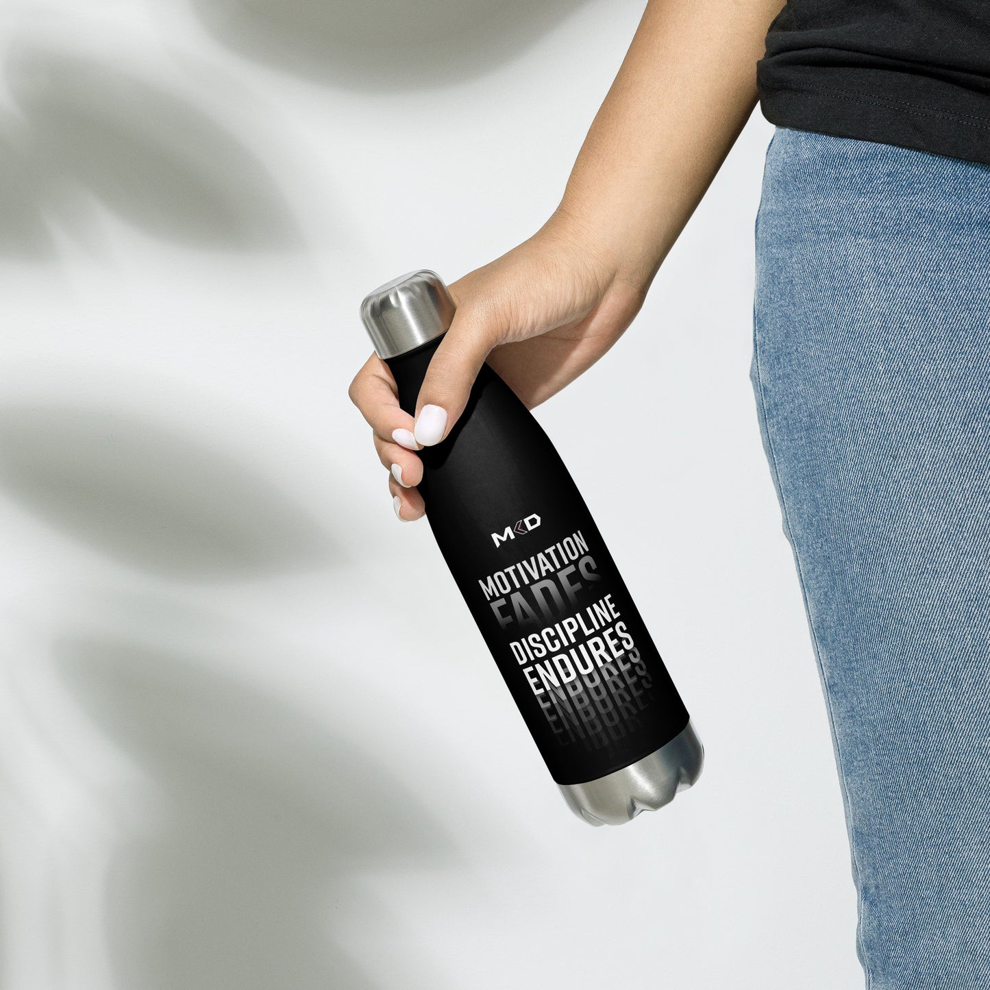 Motivation < Discipline Stainless Steel Water Bottle