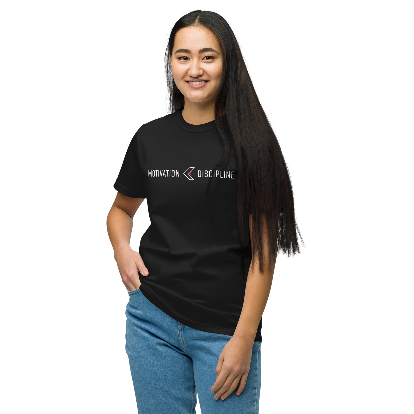 Motivation < Discipline Words T-Shirt - UNISEX