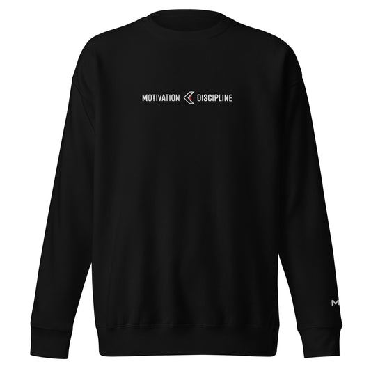 Motivation < Discipline Embroidery Sweatshirt - UNISEX