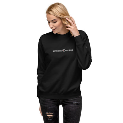 Motivation < Discipline Embroidery Sweatshirt - UNISEX